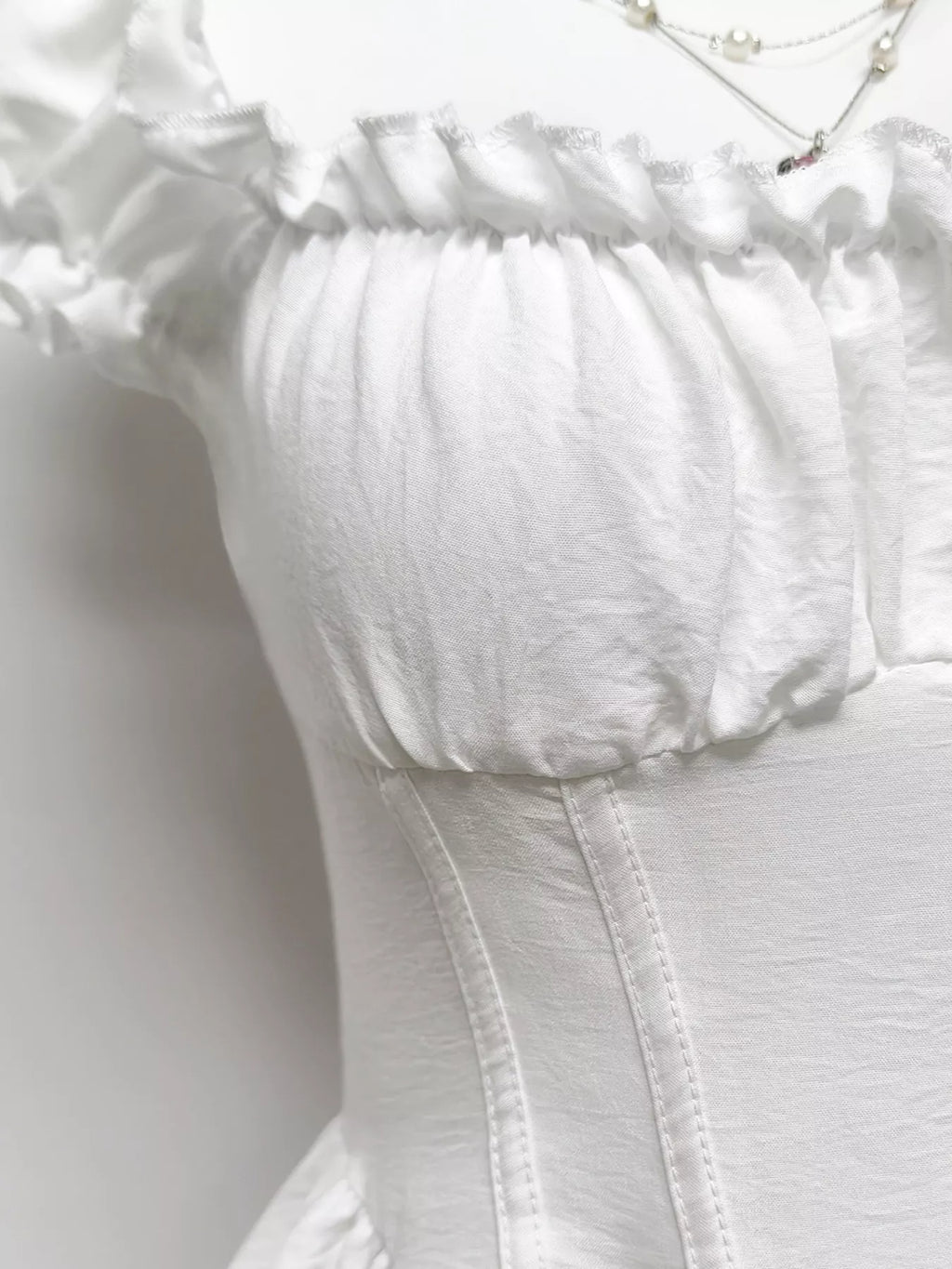 Ruffle Trimmed Layered Mini Dress