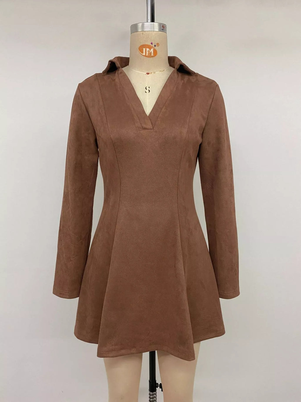 Johnny Collar Long Sleeve Dress