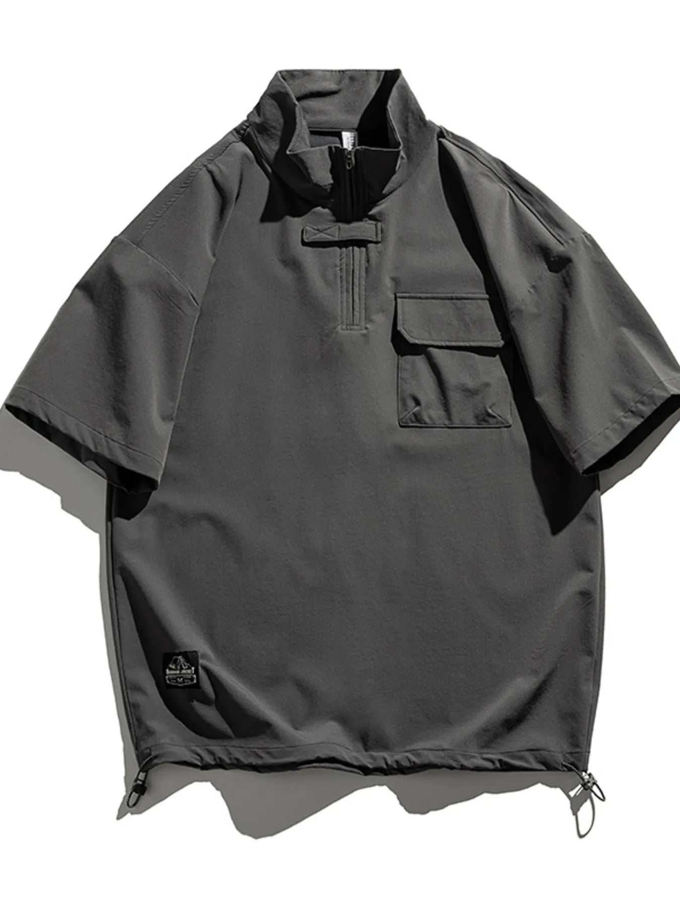 Men's Plus Size Half-Zip Half Sleeve Top