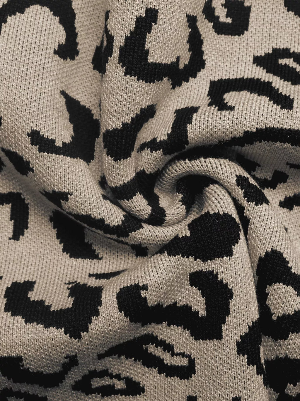 Frill Leopard Long Sleeve Sweater