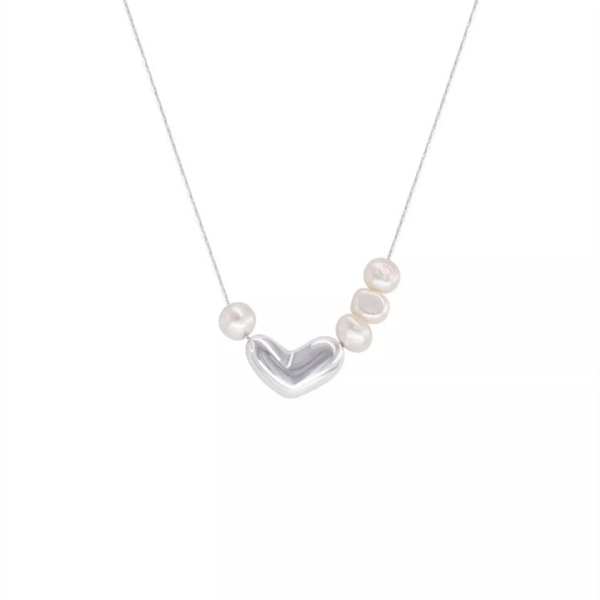 Heart & Pearl Accent Necklace