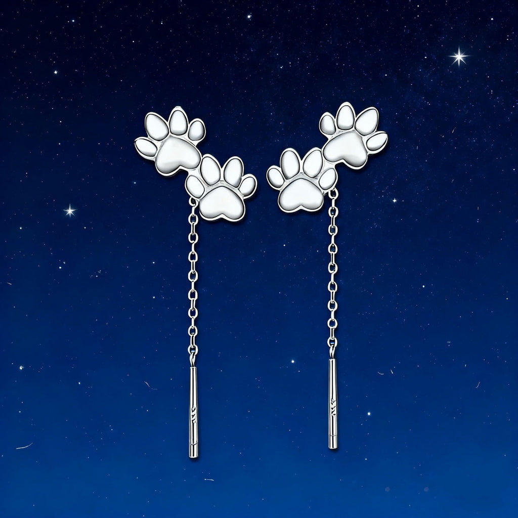 Paw Shaped Drop Earrings