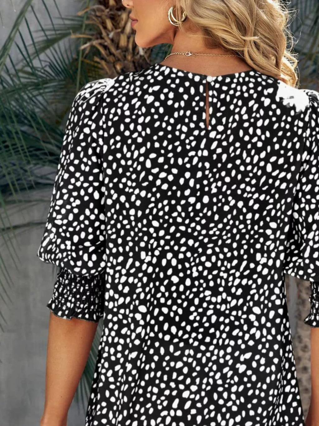 Animal Print Half Sleeve Blouse