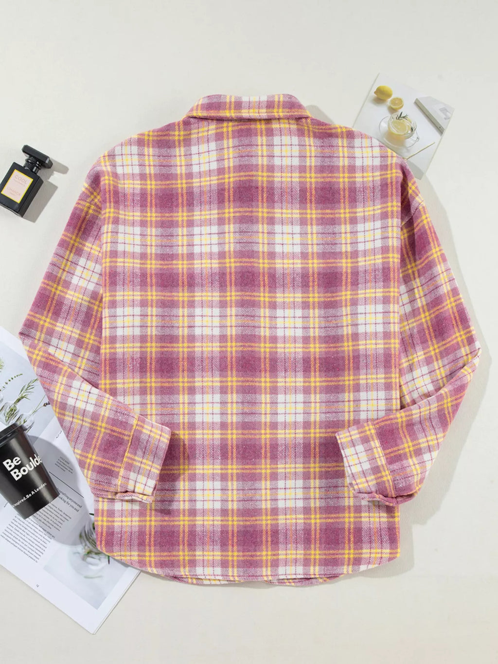 Casual Plaid Button-Down Shacket