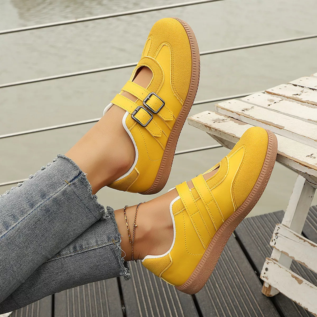 Buckle Strap Casual Sneakers