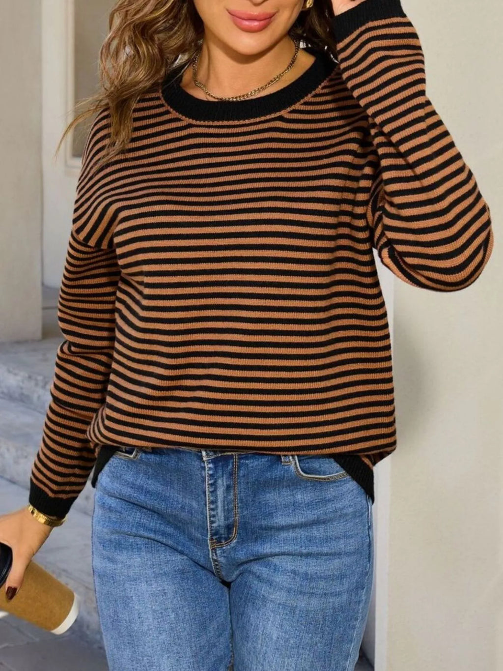 Striped Round Neck Sweater