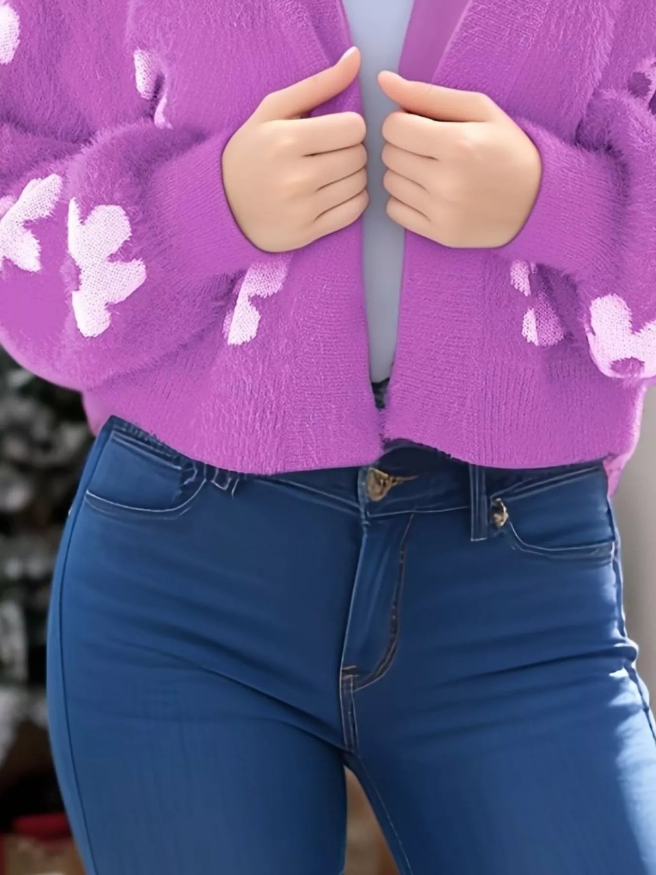 Floral Open Front Cardigan