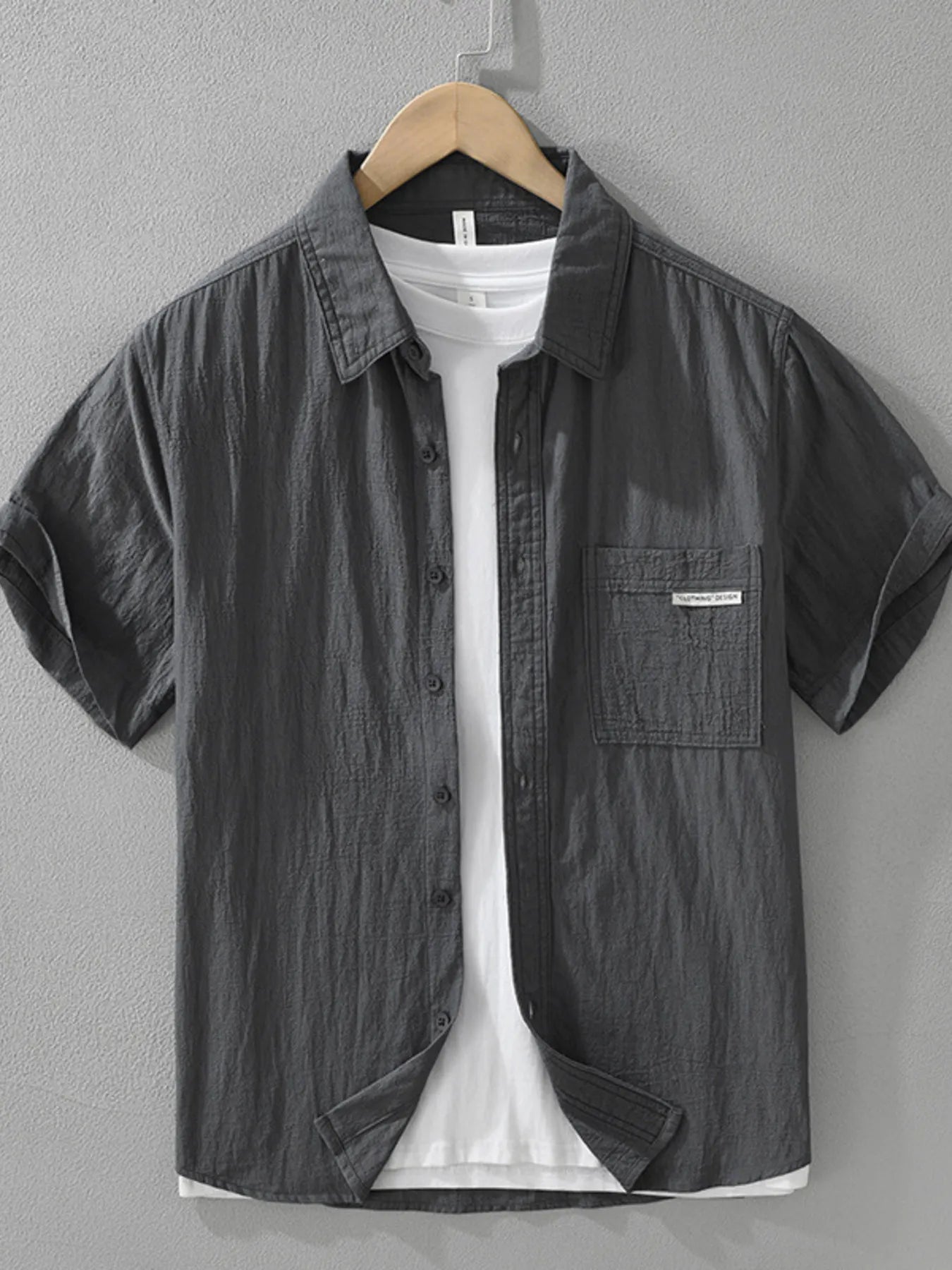 Men's Plus Size Button Up Short Sleeve Shirt
