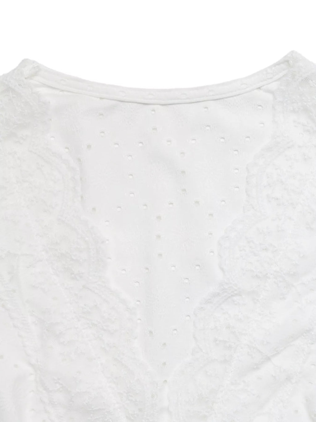 Eyelet Lace Trim Short Sleeve Shirt