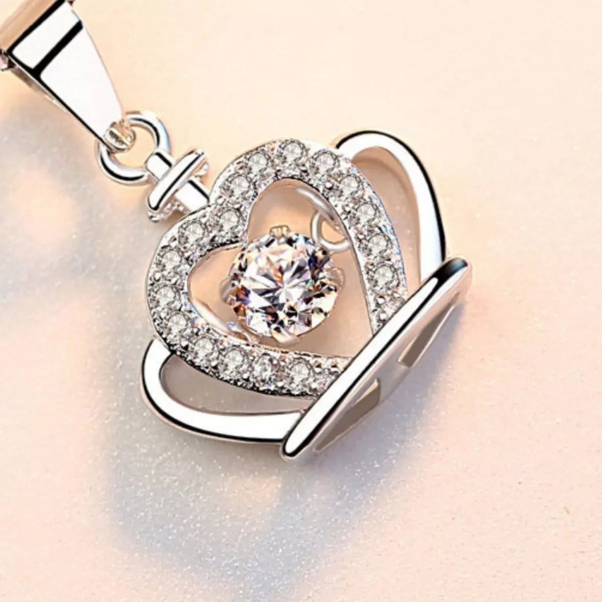 925 Sterling Silver Zircon Crown Pendant Necklace