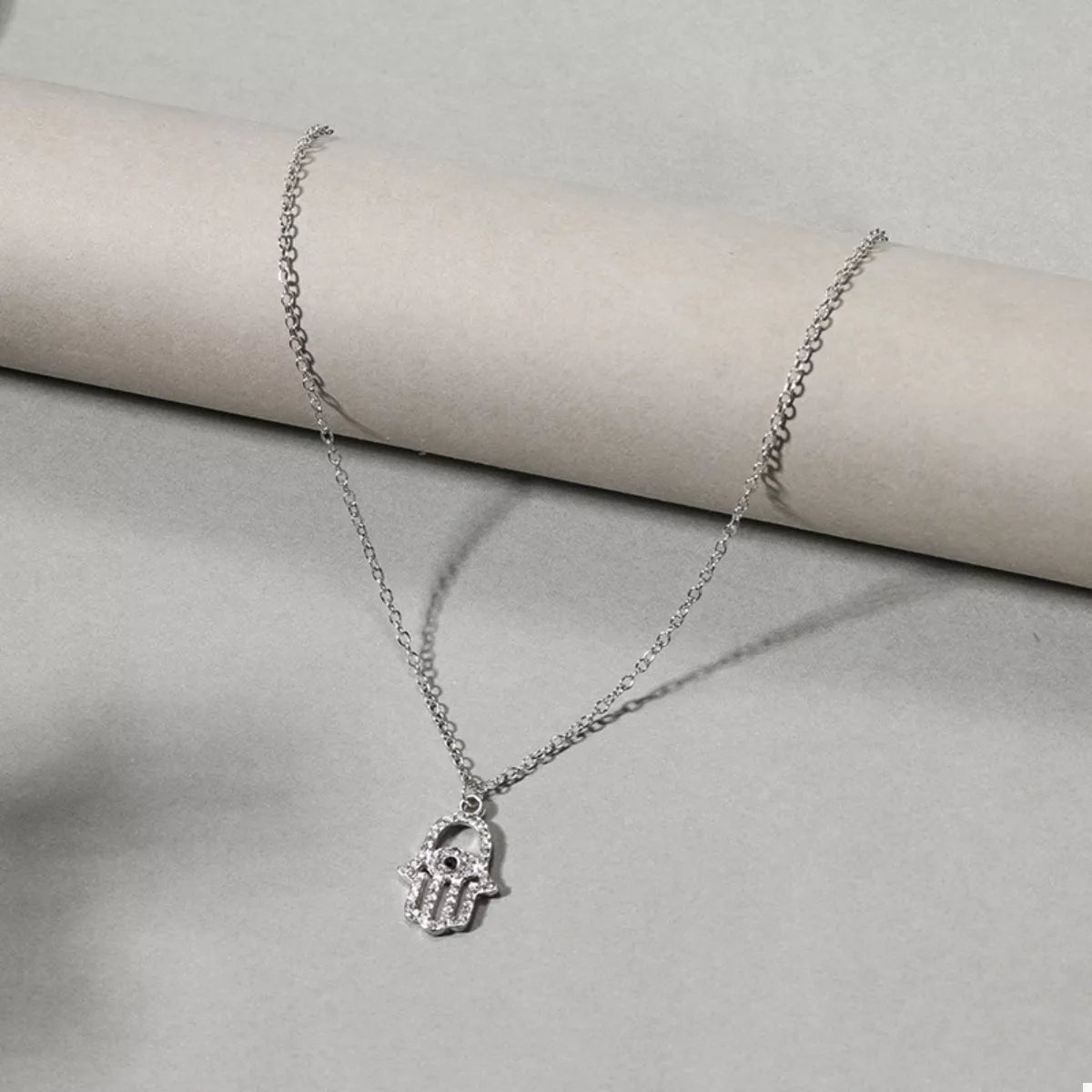 Zinc Alloy Rhinestone Evil Eye Necklace