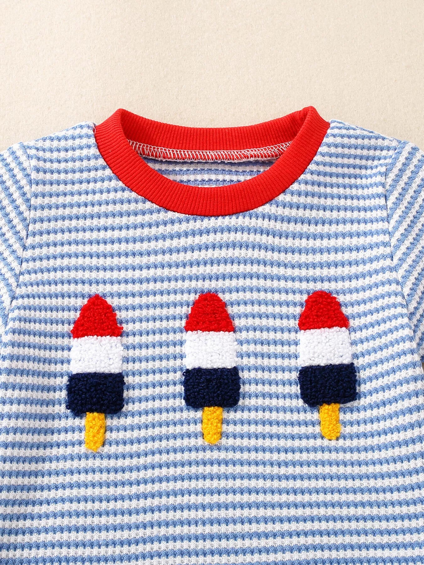Children's Ice Cream Striped Tee and Shorts Set