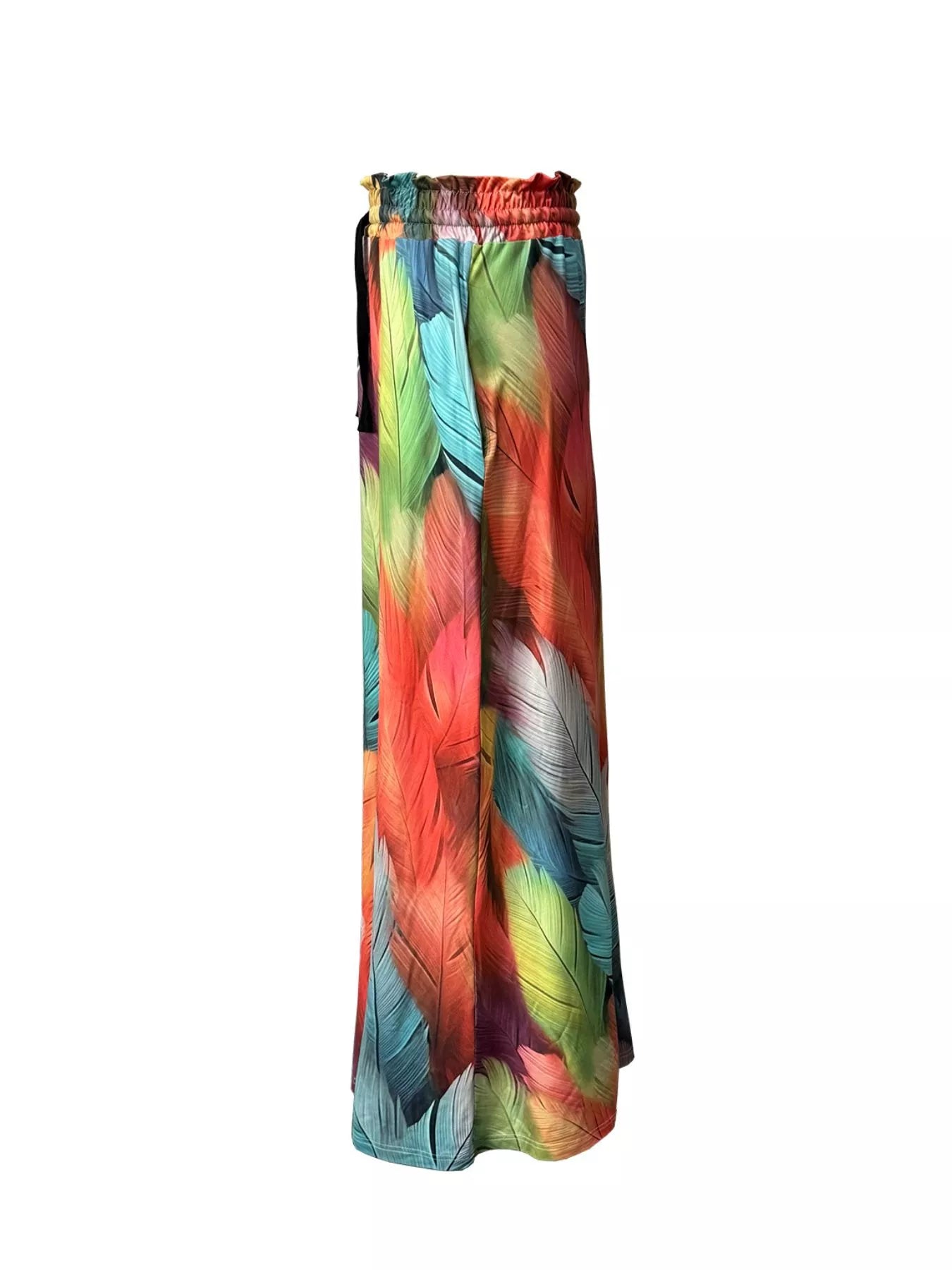 Printed Wide-Leg Pants