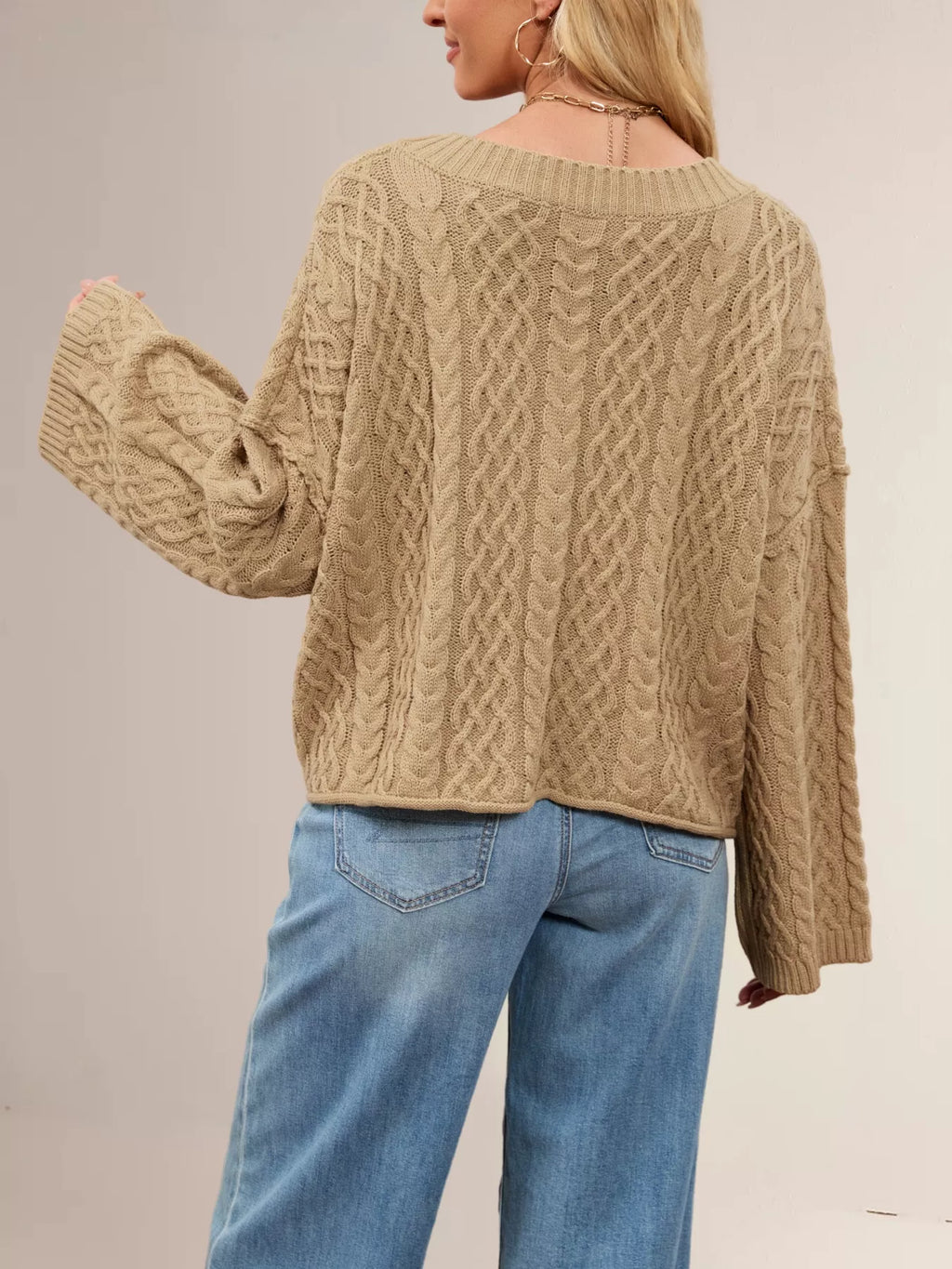 Cable Knit Button-Down Cardigan
