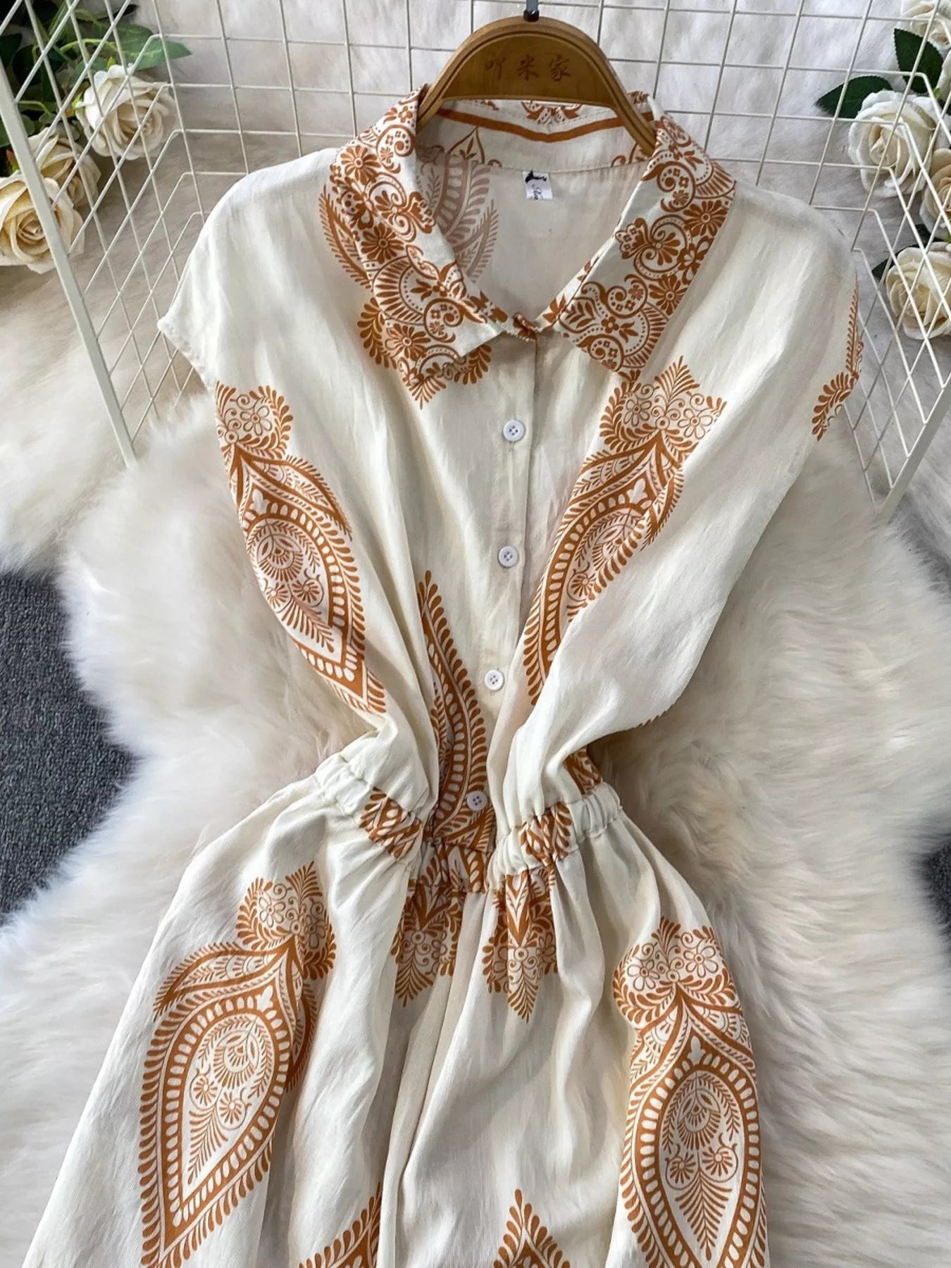 Button Front Wide Leg Jumpsuit