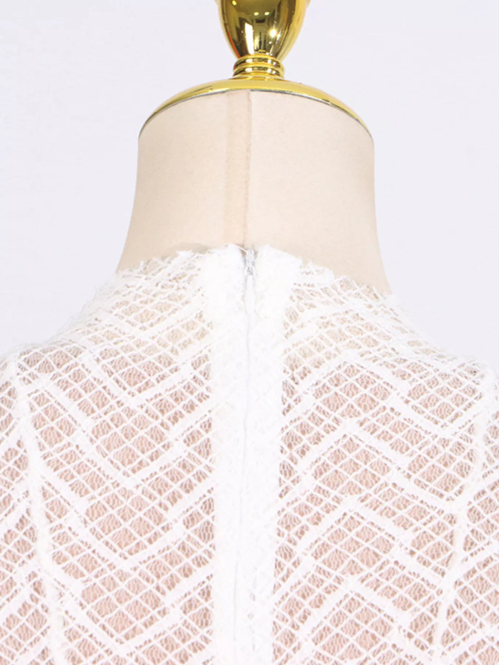 Lace Mock Neck Long Sleeve Maxi Dress
