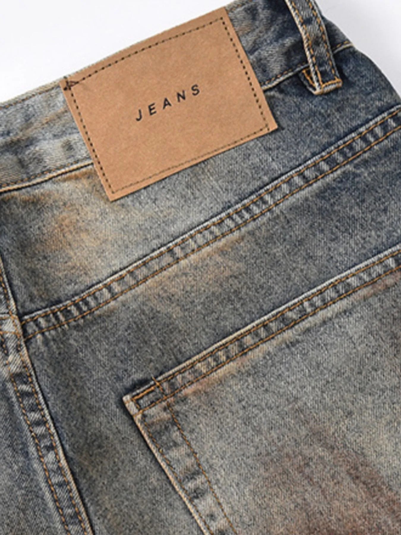 Men's Distressed Bleached Loose Fit Jeans