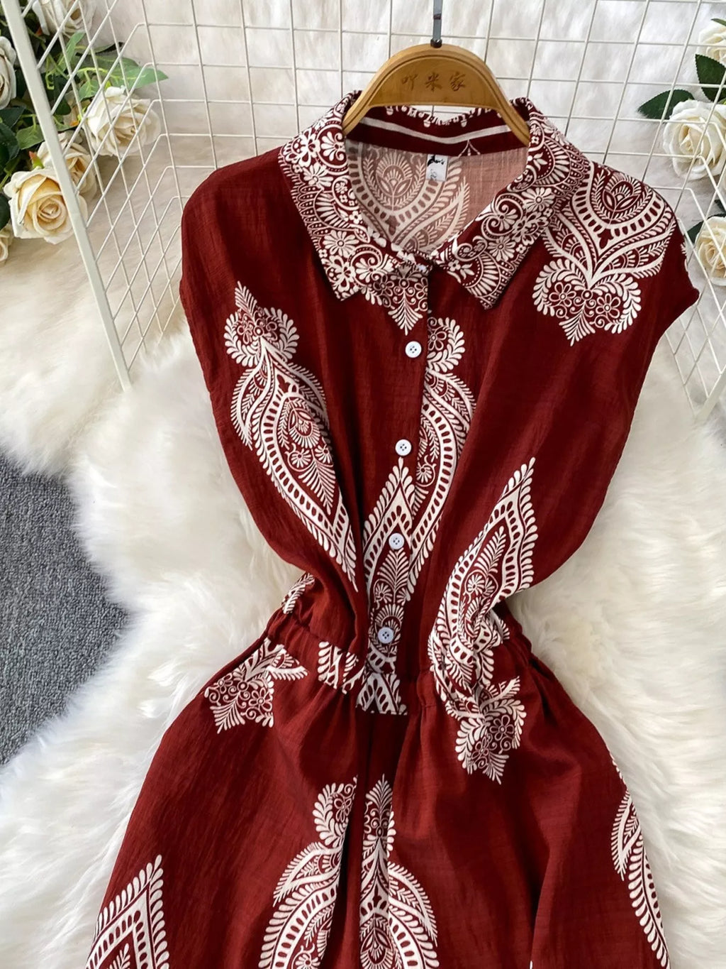 Button Front Wide Leg Jumpsuit