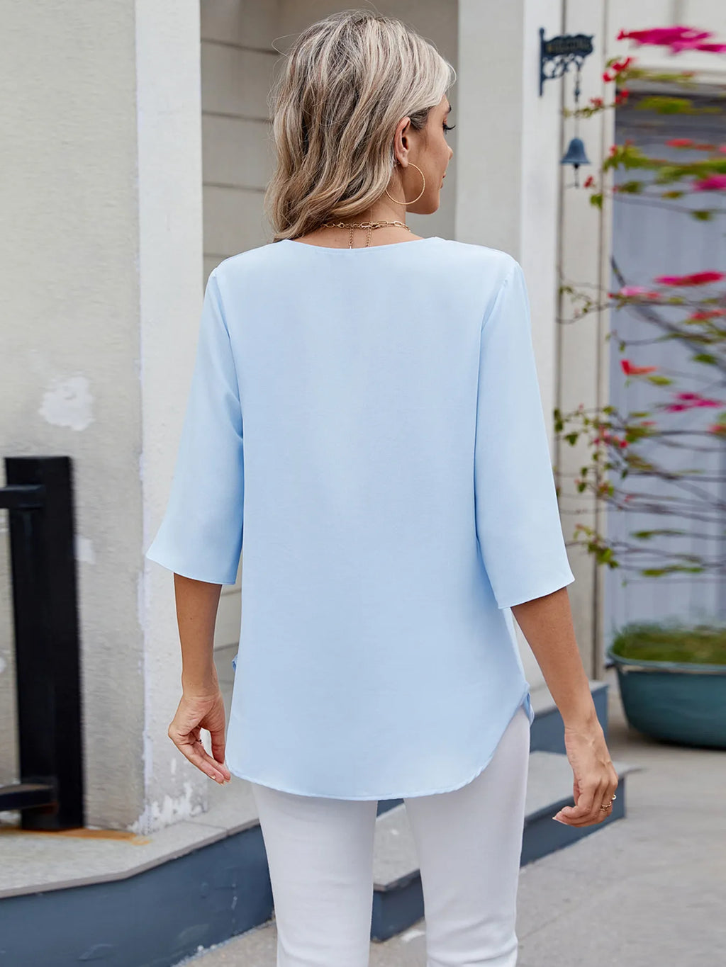 Round Neck Half Sleeve Blouse