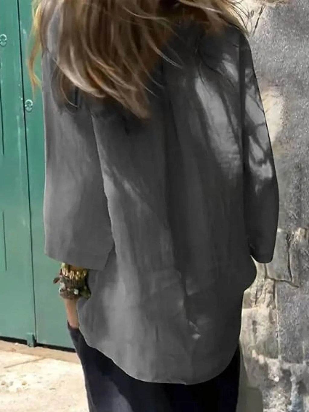 Full Size Round Neck Relaxed Fit Blouse Plus Size