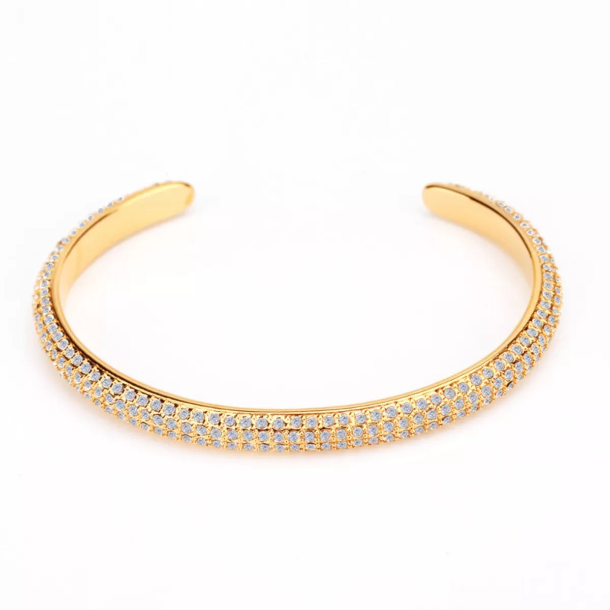 18K Gold-Plated Copper Zircon Open Bracelet