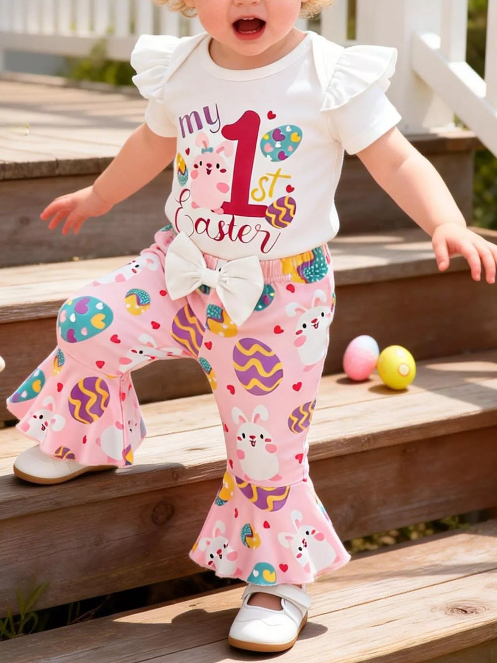 Children's My 1st Easter Top and Pants Set with Headband