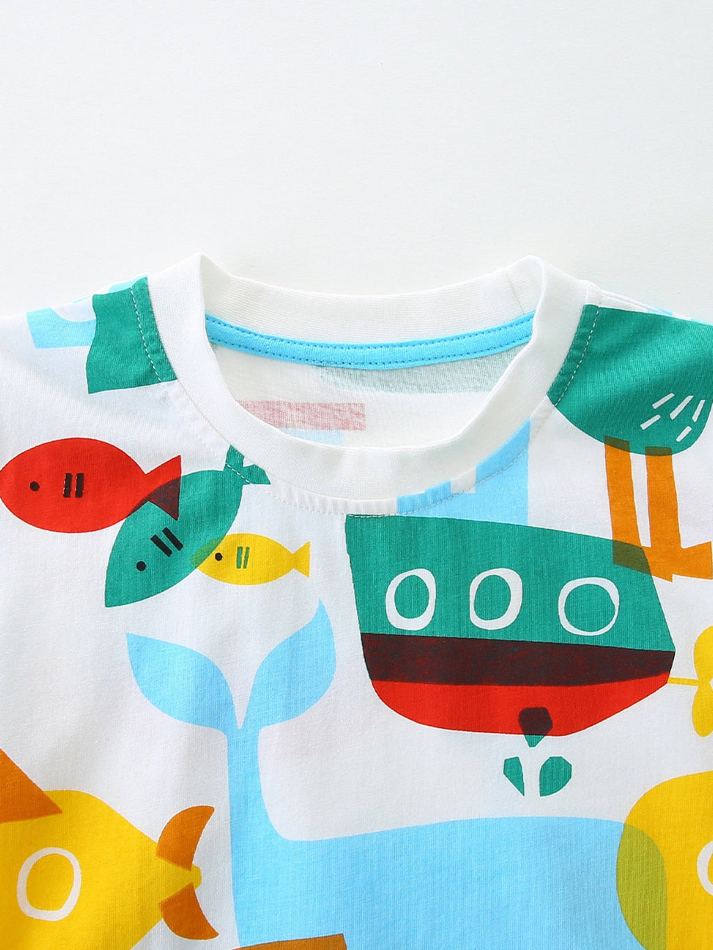 Children's Fish Print Round Neck Tee