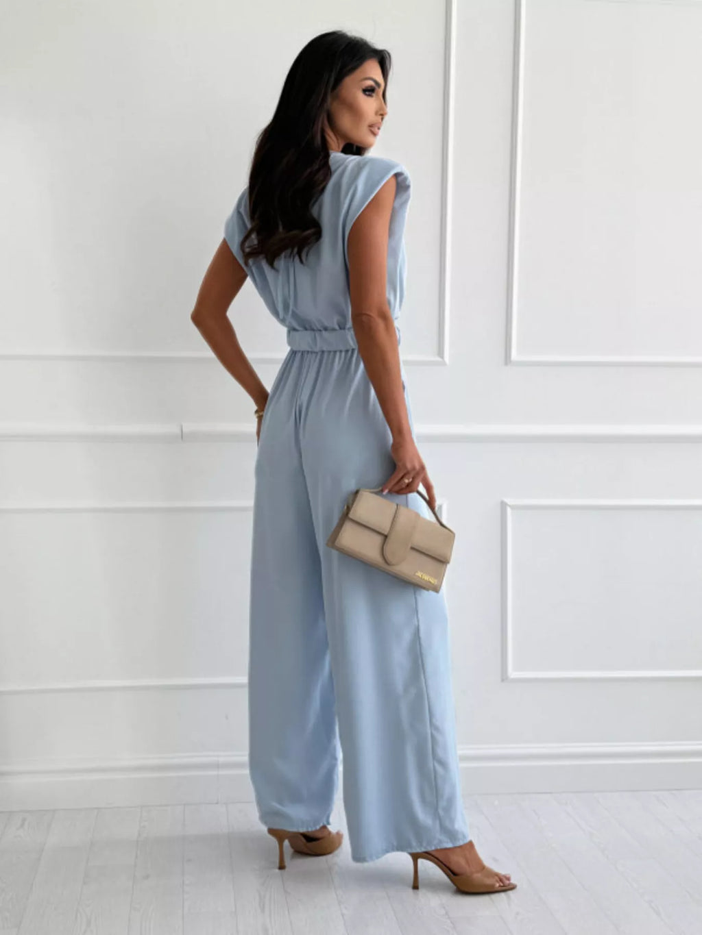 Cowl Neck Wide-Leg Jumpsuit