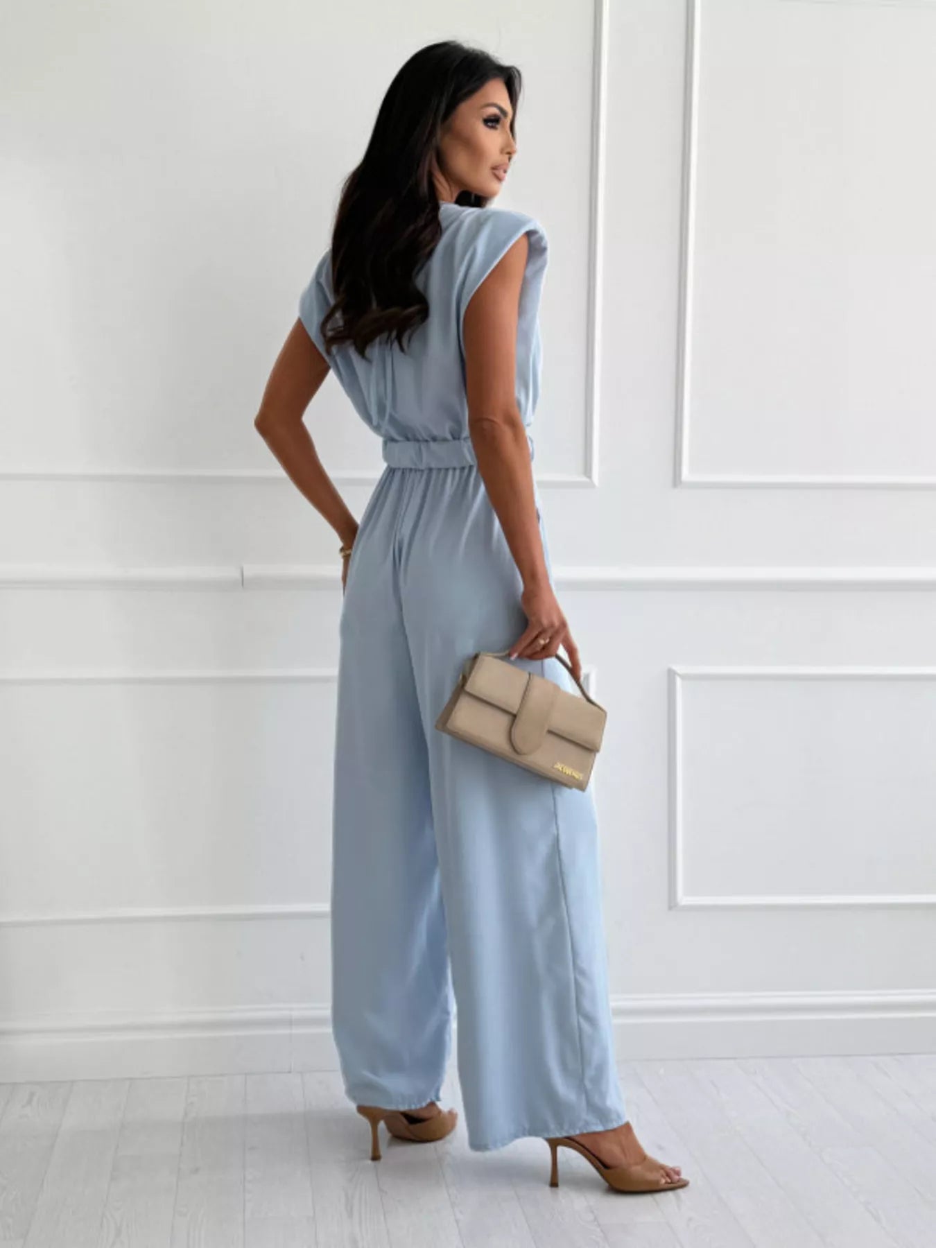 Cowl Neck Wide-Leg Jumpsuit