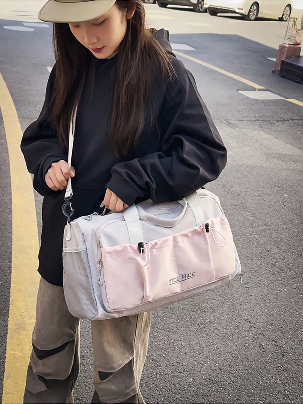Drawstring Multiple Pockets Travel Bag