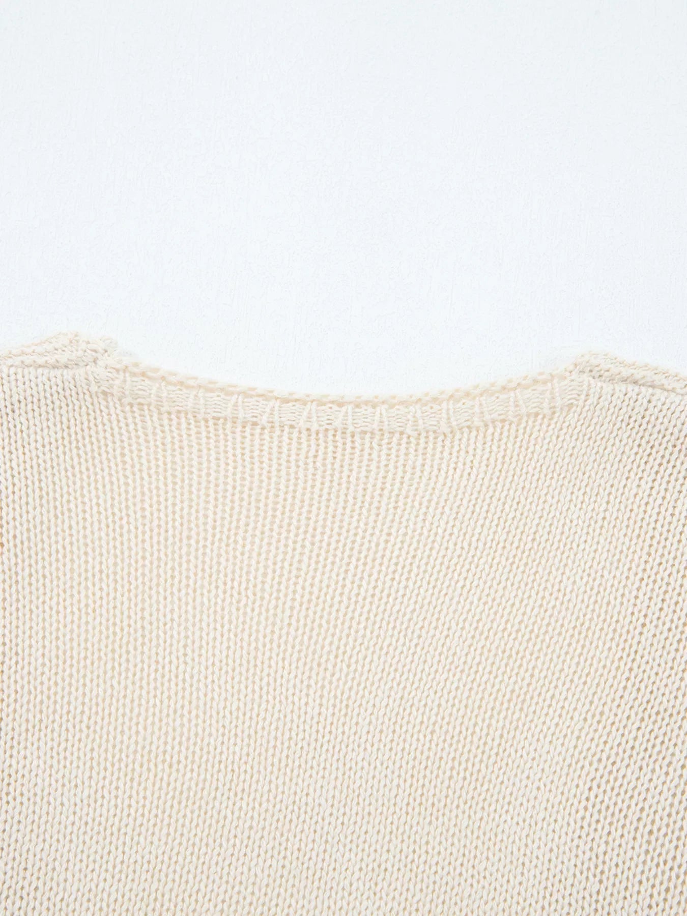 Hollowed Knit Open Front Cardigan