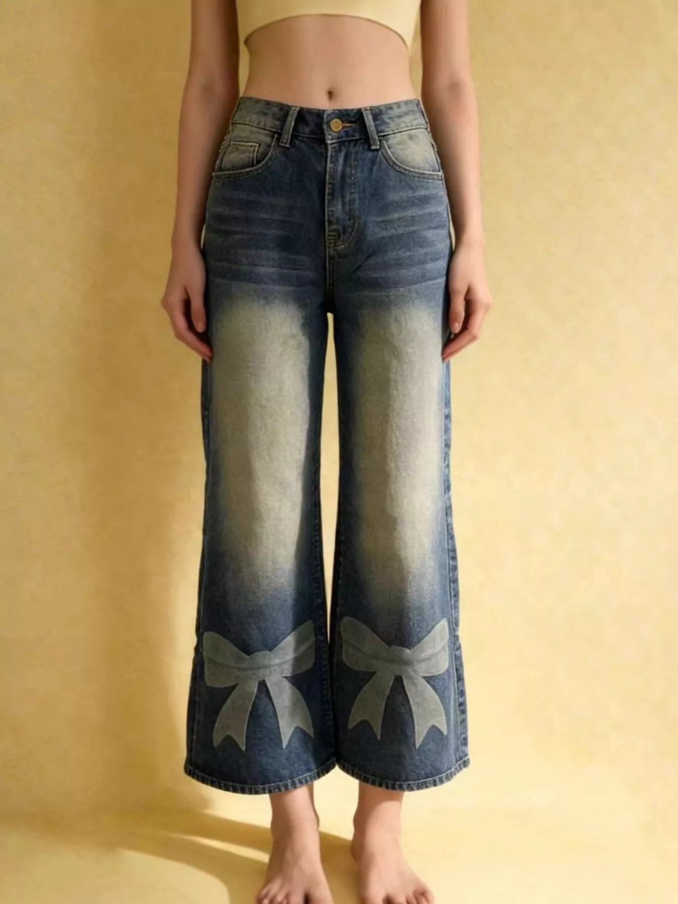 Bow Wide Leg Jeans