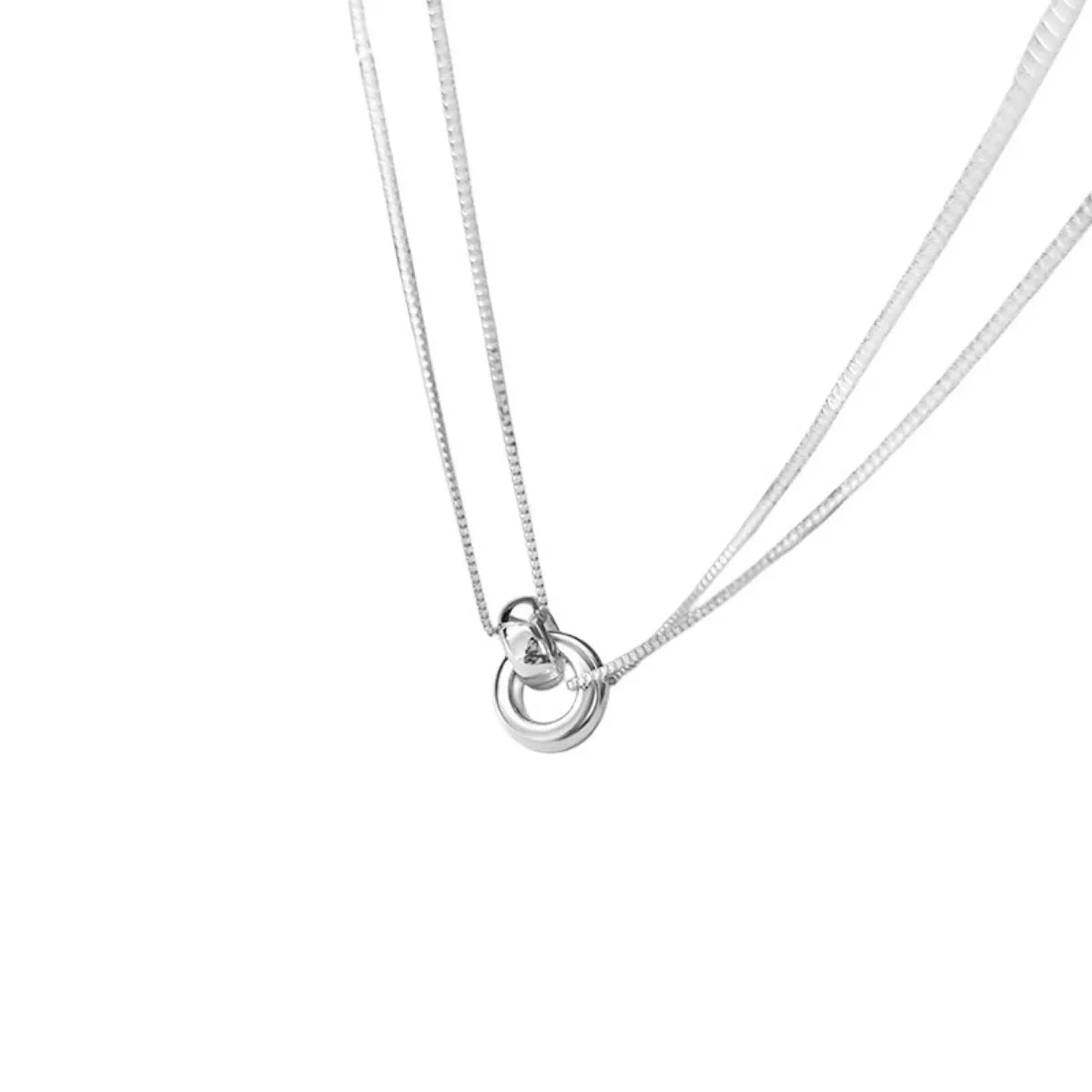 Double Strand 925 Sterling Silver Necklace