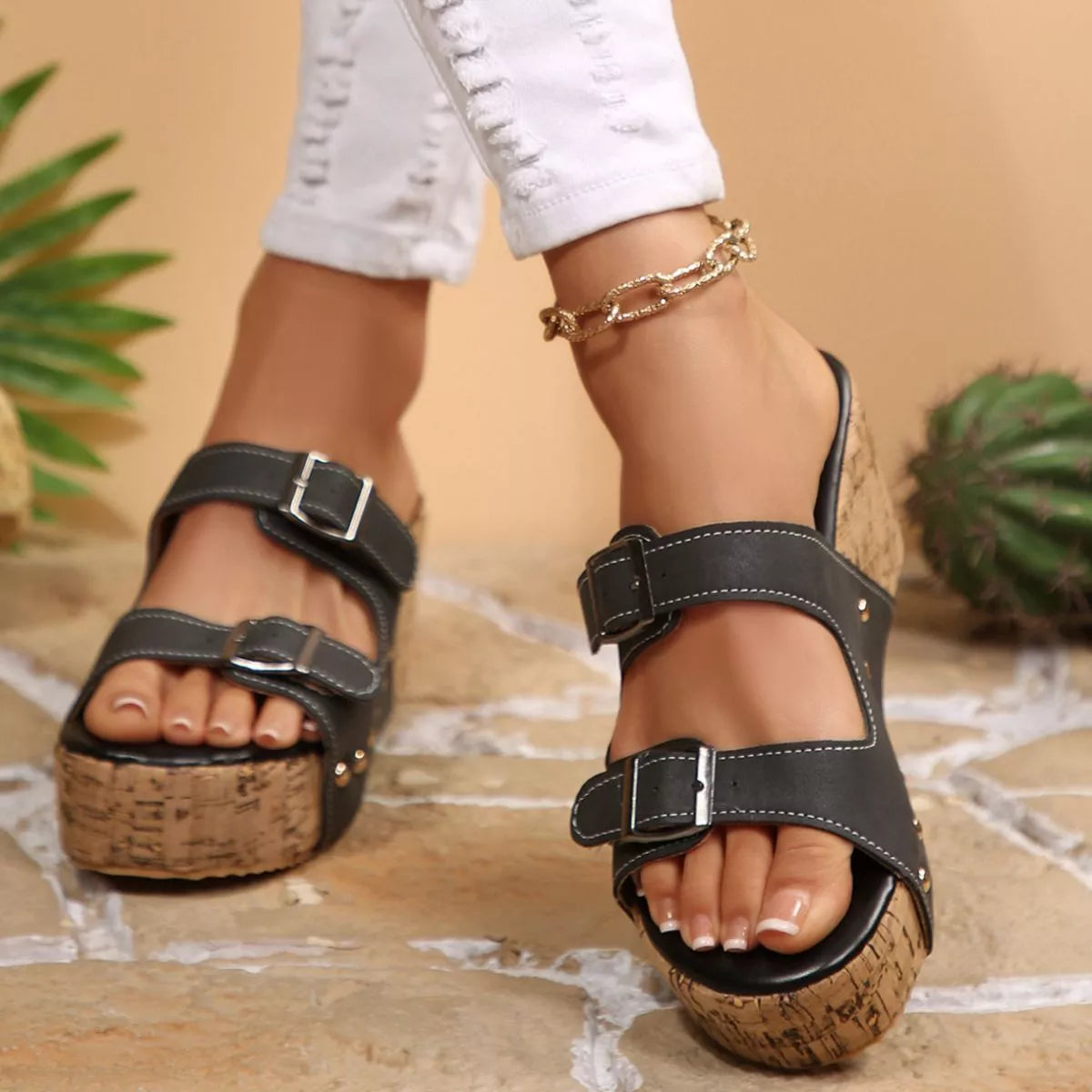 Open Toe Wedge Sandals