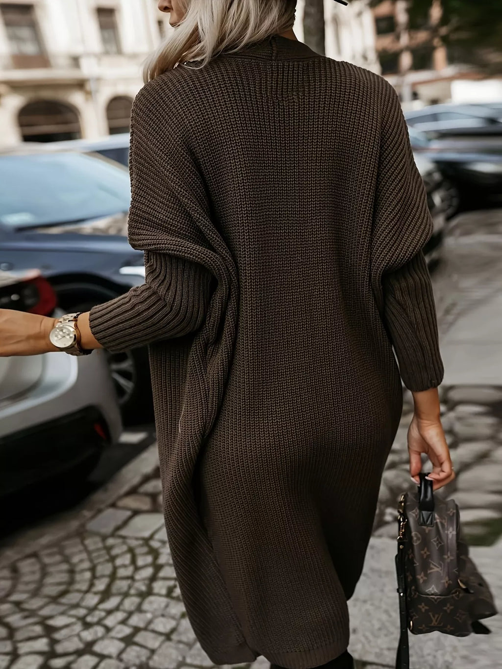 Open Front Longline Knit Cardigan