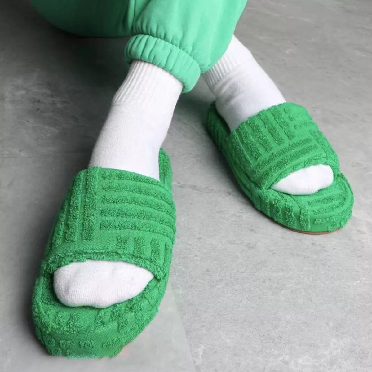 Open-Toe Platform Slippers