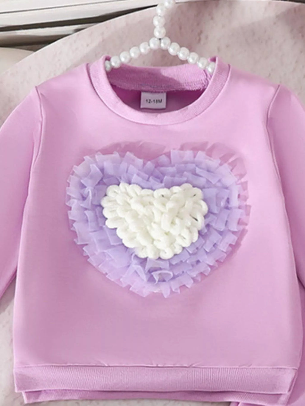 Children's Heart Round Neck Top and Pants Set
