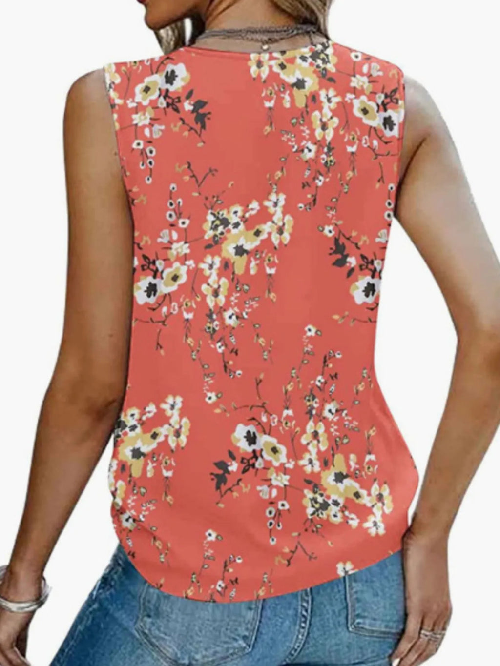 Printed V-Neck Tank