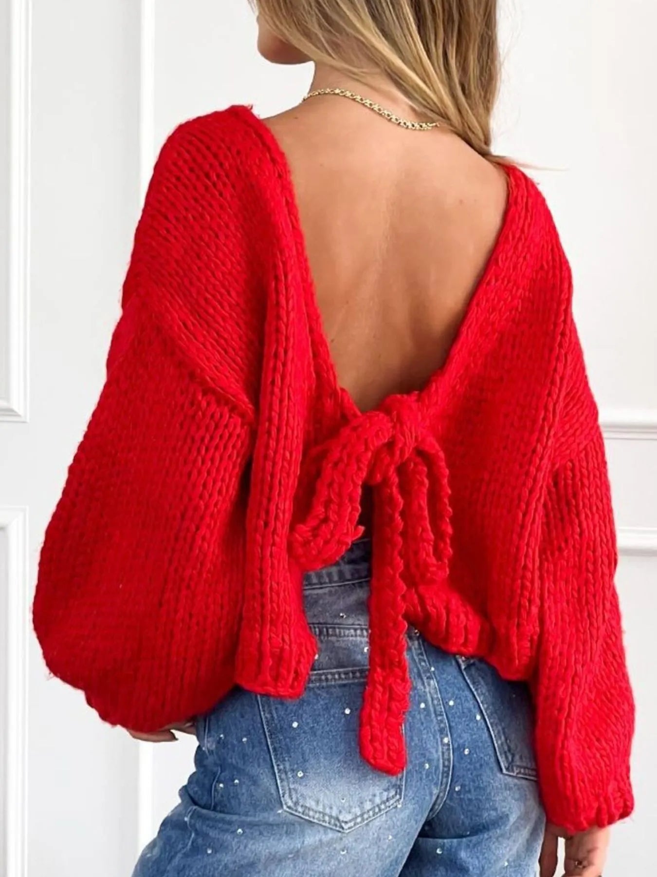 Tied Drop Shoulder Cardigan