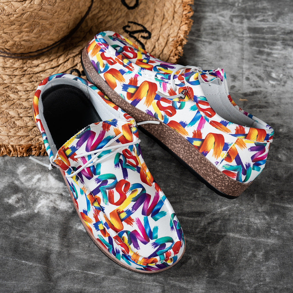 Colorful Printed Casual Loafers