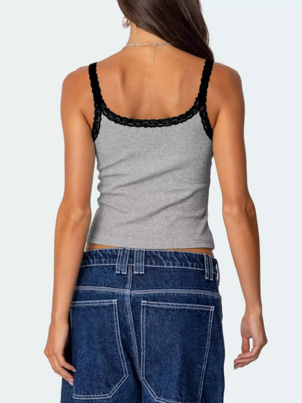 Lace Detail Contrast Trim Cami