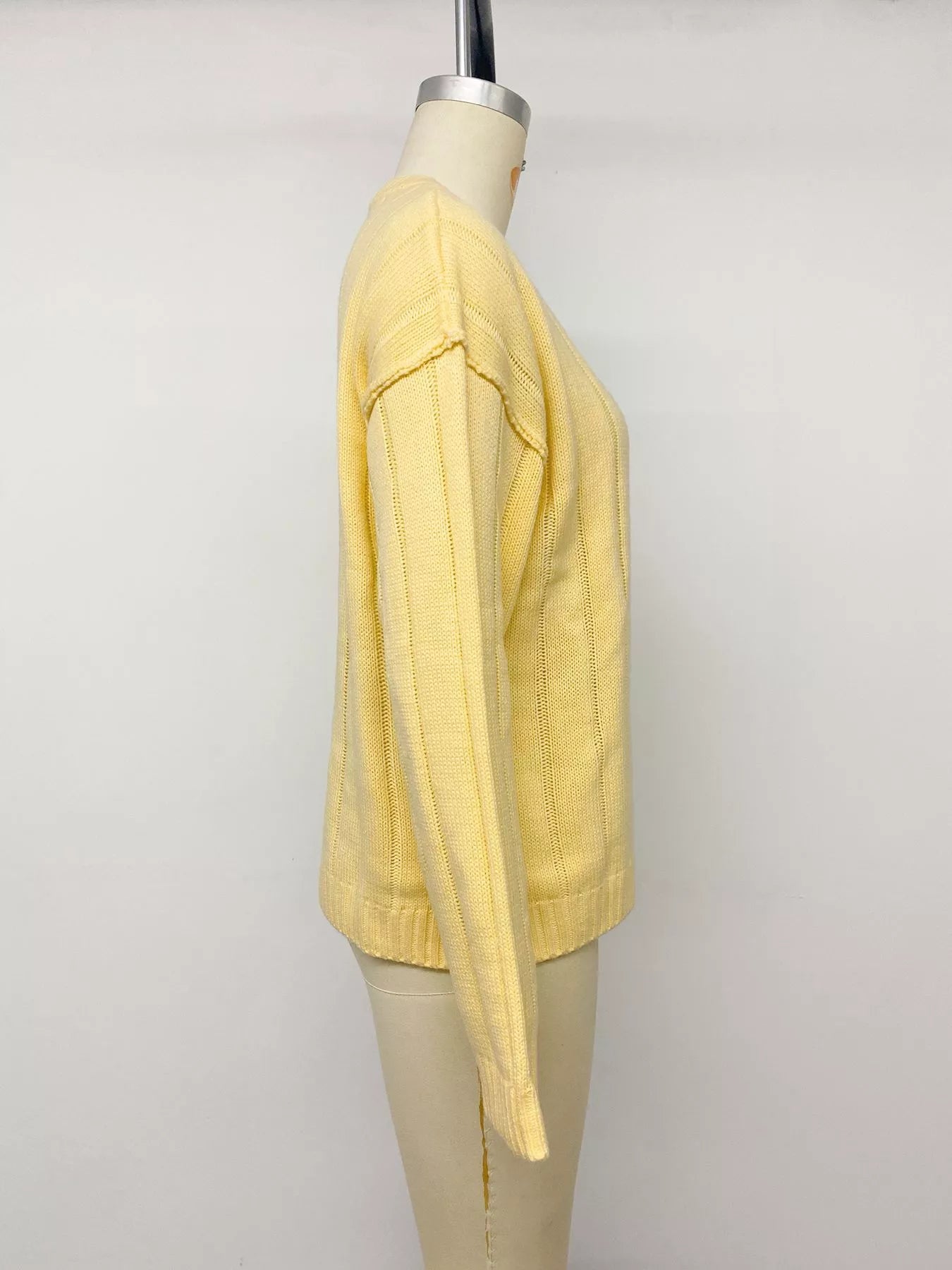 Button Up Dropped Shoulder Cardigan