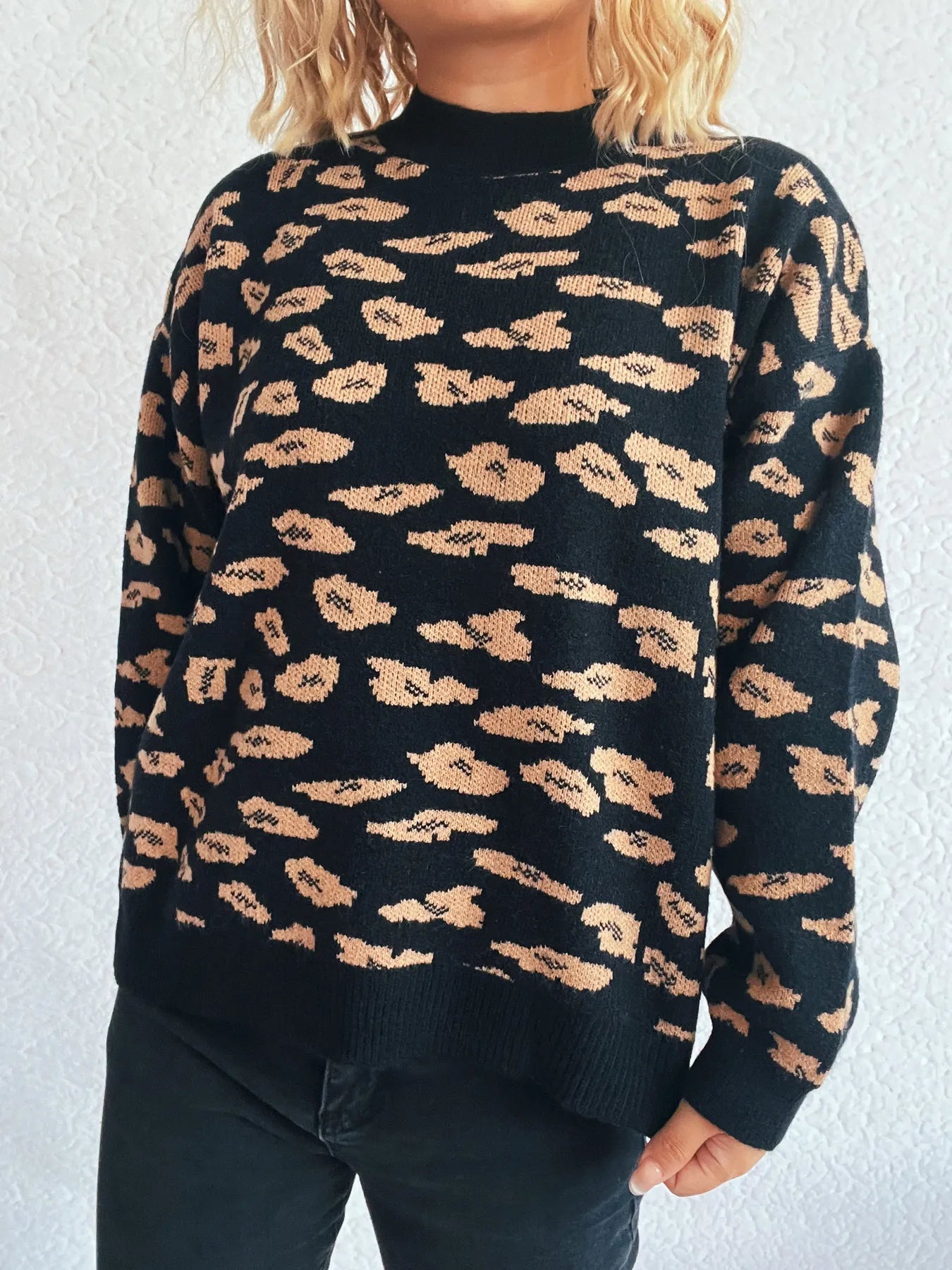 Mock Neck Long Sleeve Sweater