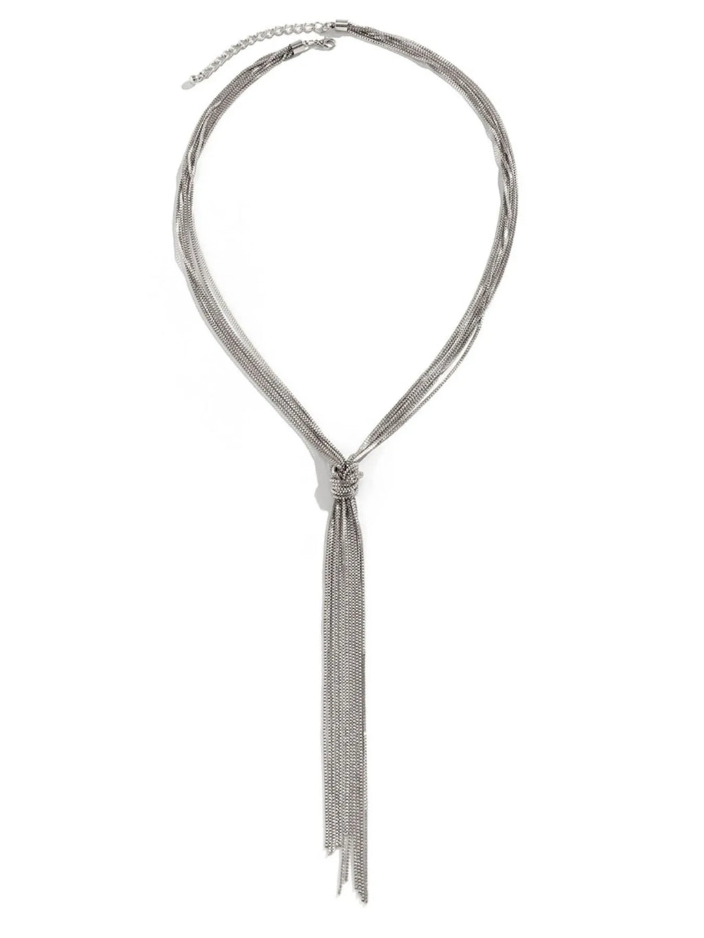 Twisted Knot ChainTassel Necklace