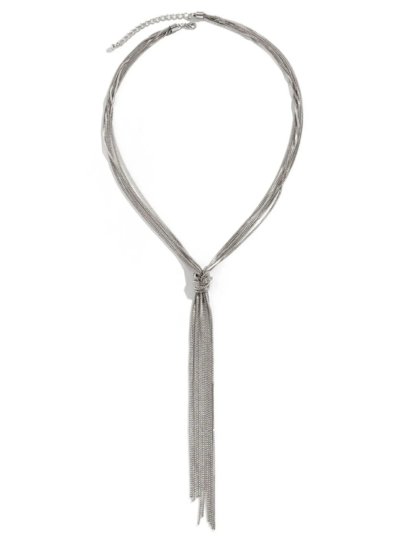 Twisted Knot ChainTassel Necklace