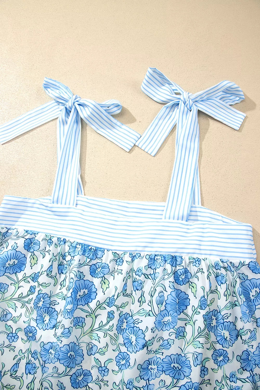 Floral Print Tie-Strap Top and Shorts Set