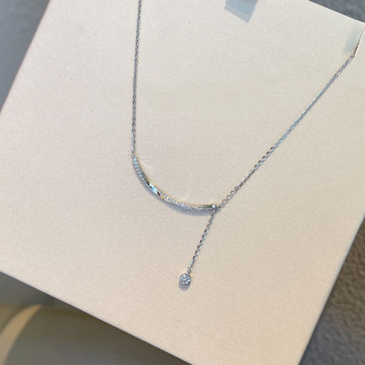 925 Sterling Silver Bar Chain Adjustable Necklace