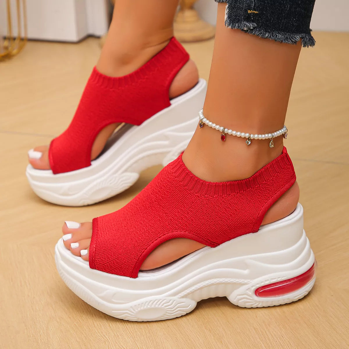 Peep Toe Platform Sandals
