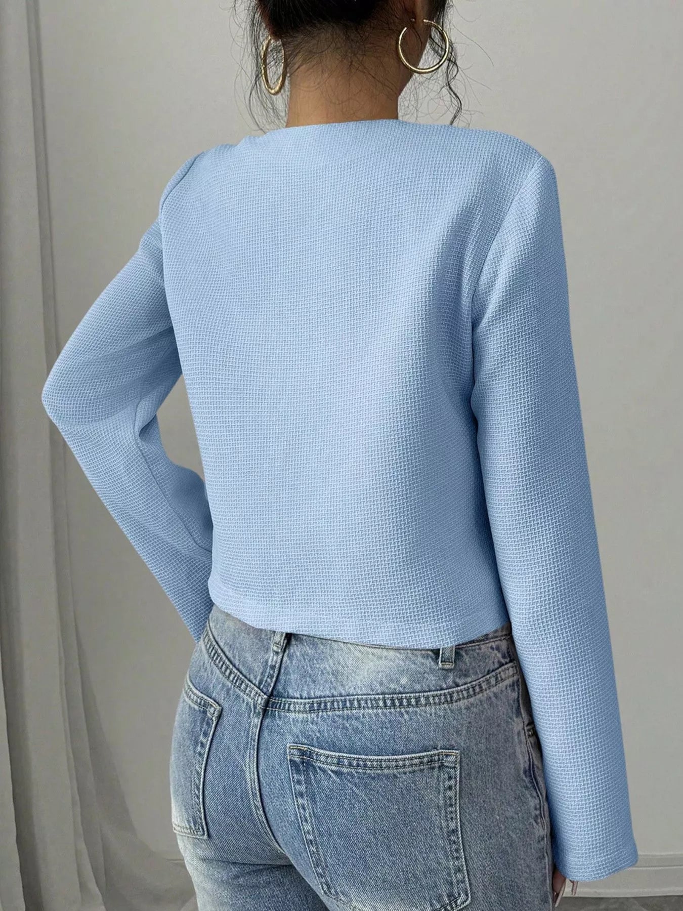 Bow Detail Cropped Outerwear