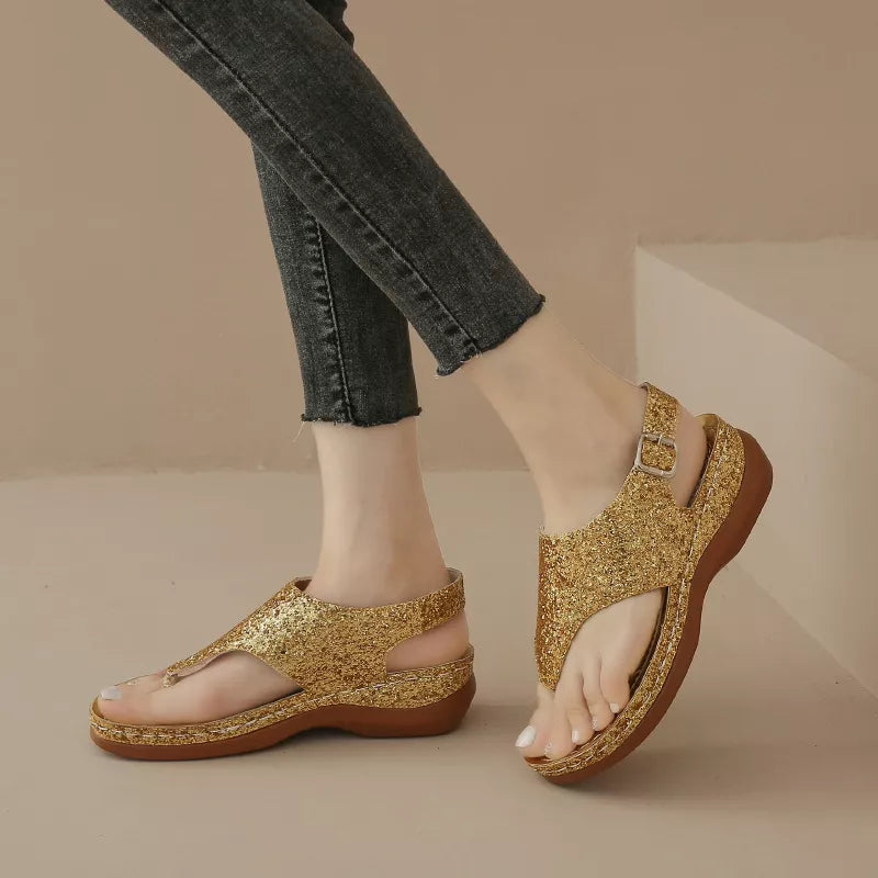 Toe Post Wedge Sandals